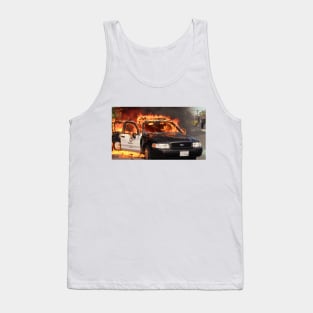 Burning Cop Car Tank Top